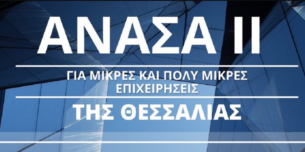 Επιδότηση ΑΝΑΣΑ ΙΙ έως 7.000€ στις μικρές επιχειρήσεις της Θεσσαλίας